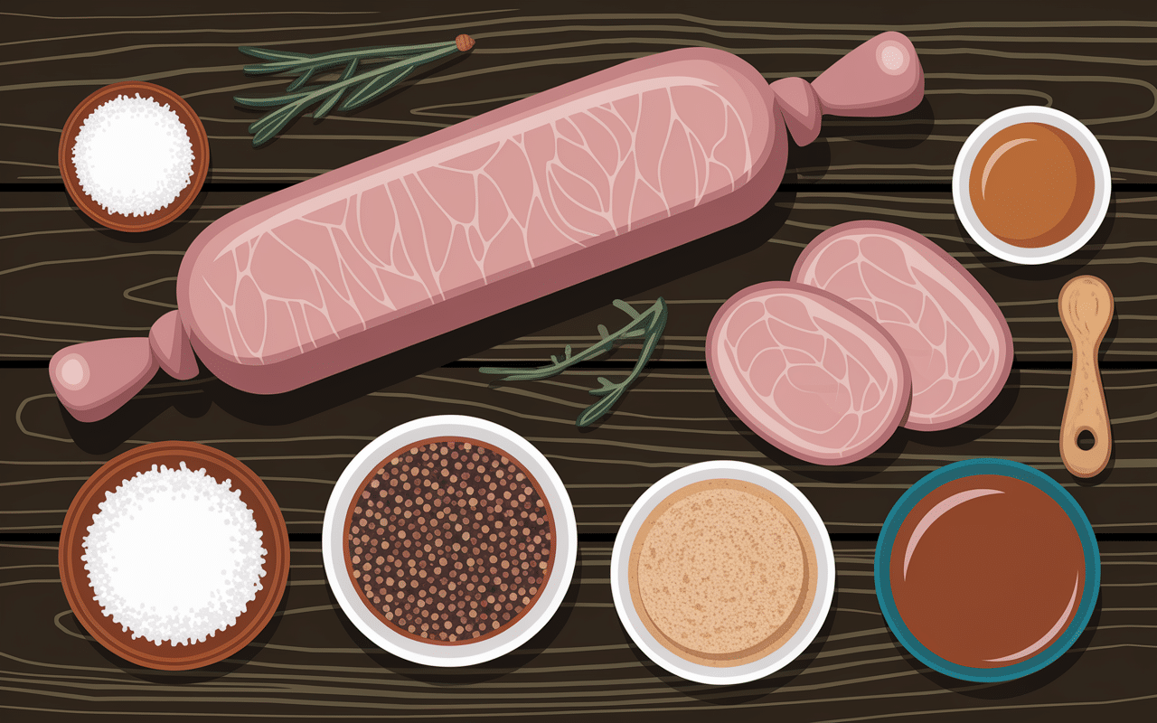 ingrédients de la saucisse de toulouse composés de porc poivre sel boyau