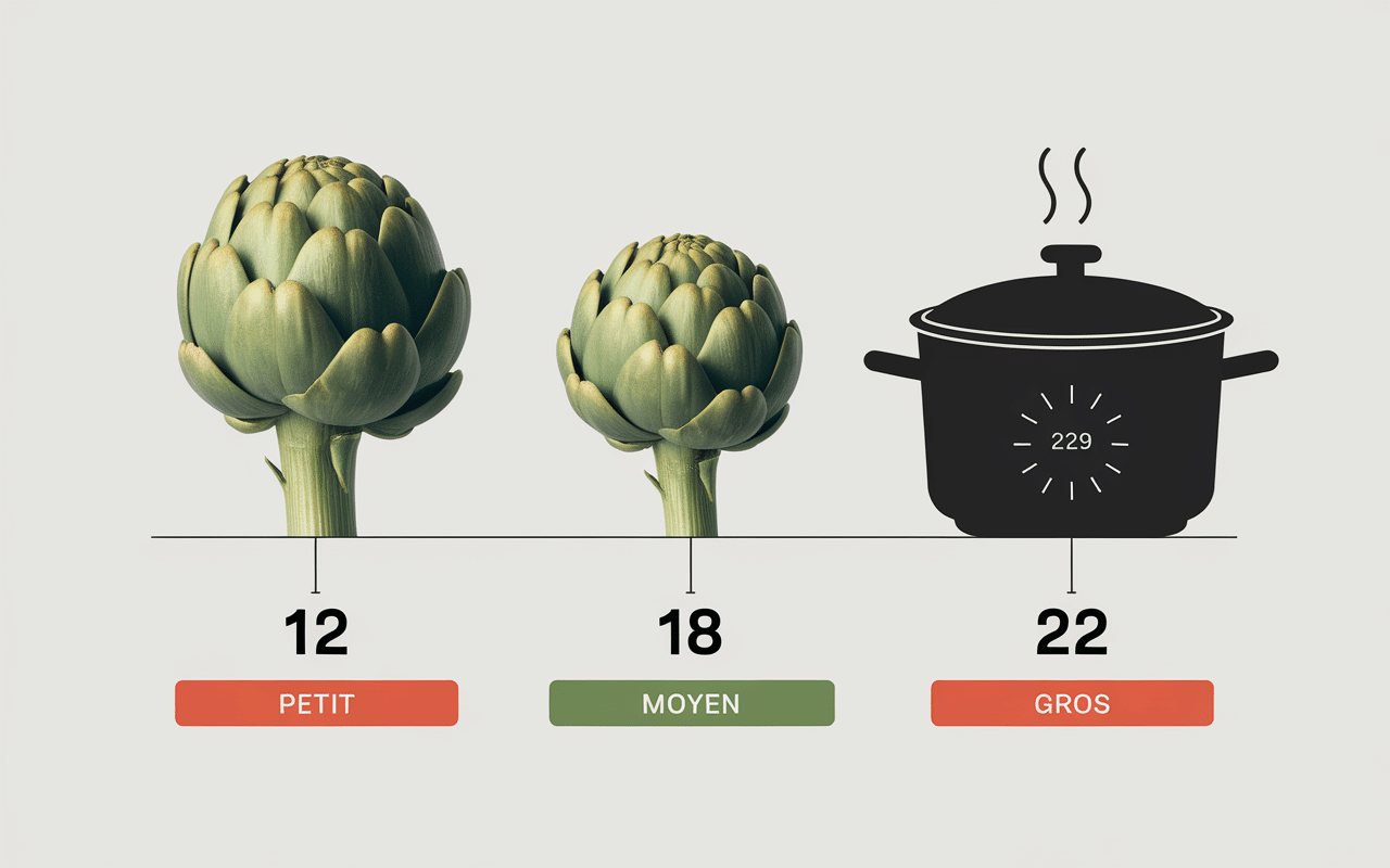 Cuisson artichaut cocotte minute temps précis selon taille petit moyen gros