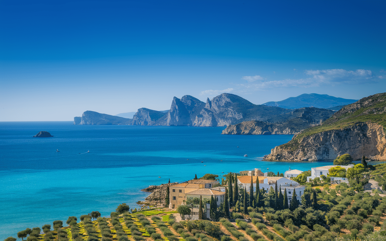 Vue panoramique des côtes et villages des Pouilles en Italie