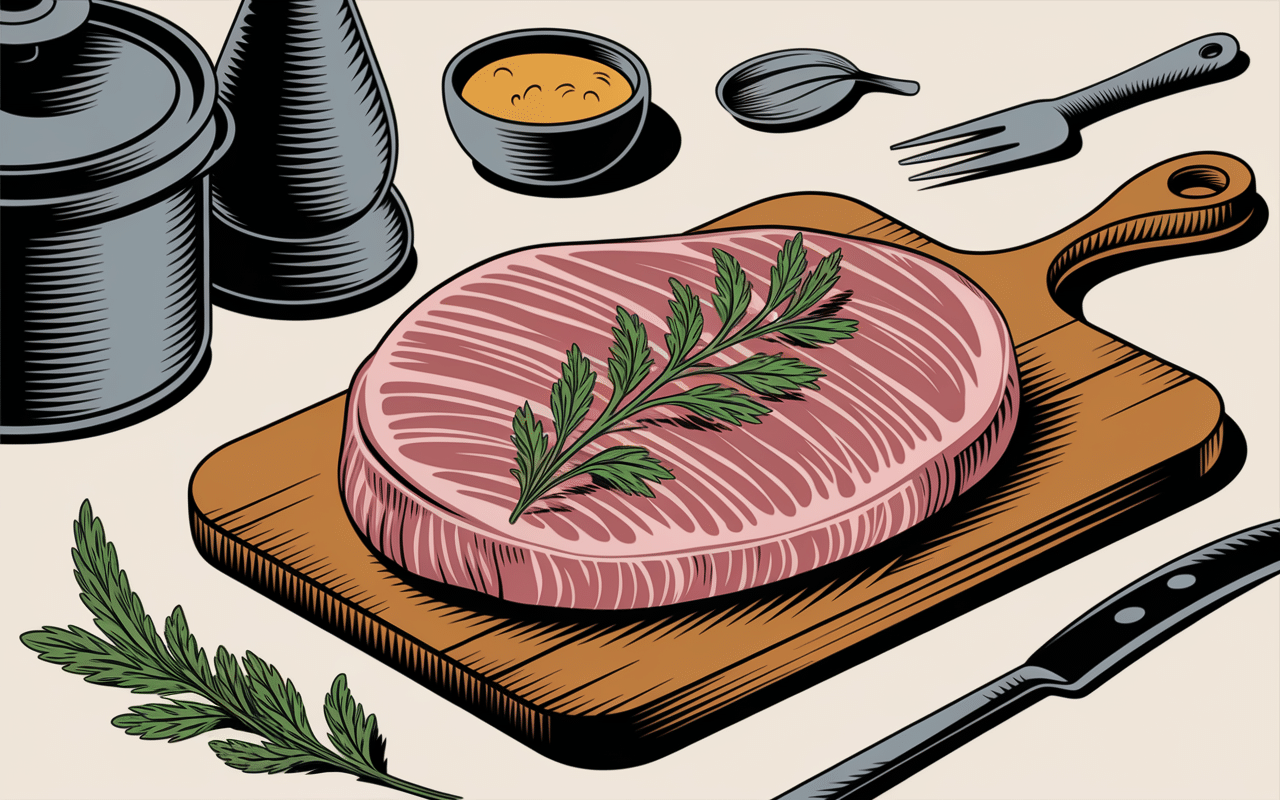 escalope de veau aplatie avec farce et ficelle de cuisine
