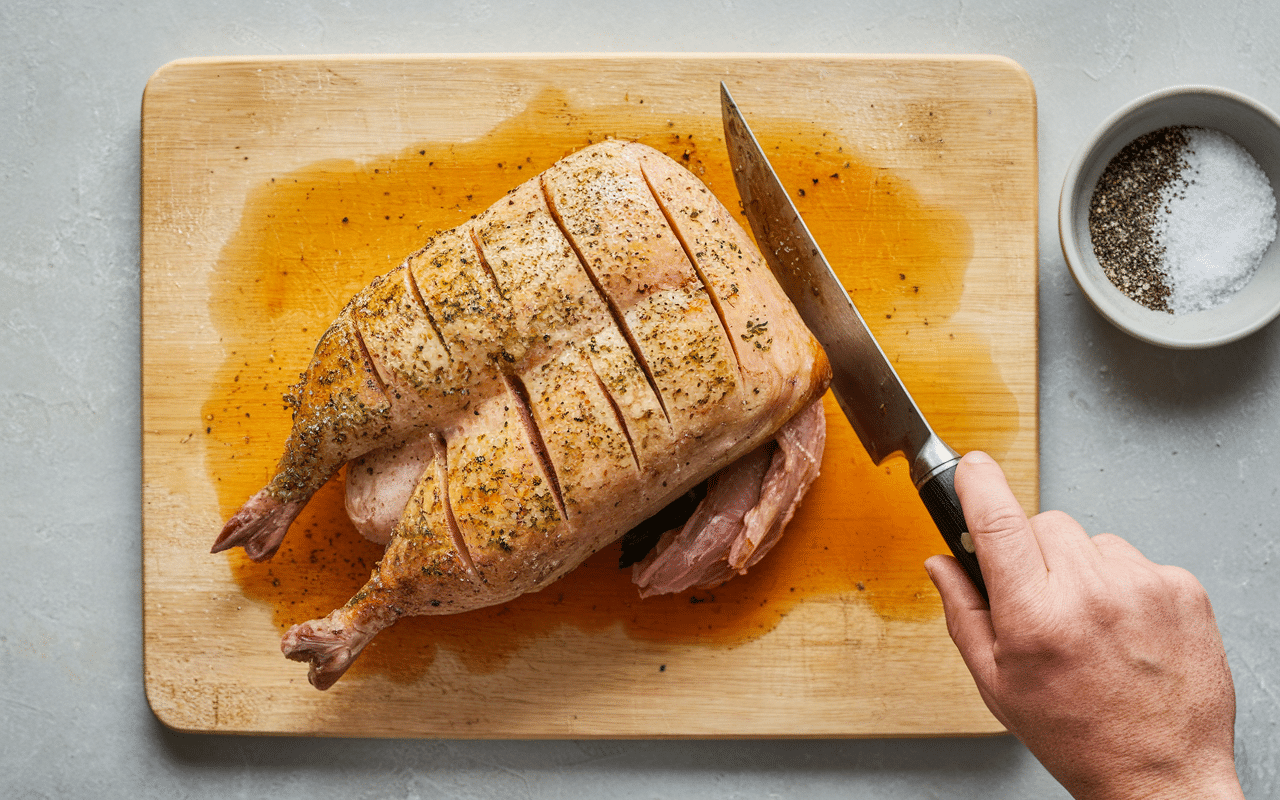 incisions peau magret de canard cru préparation cuisson