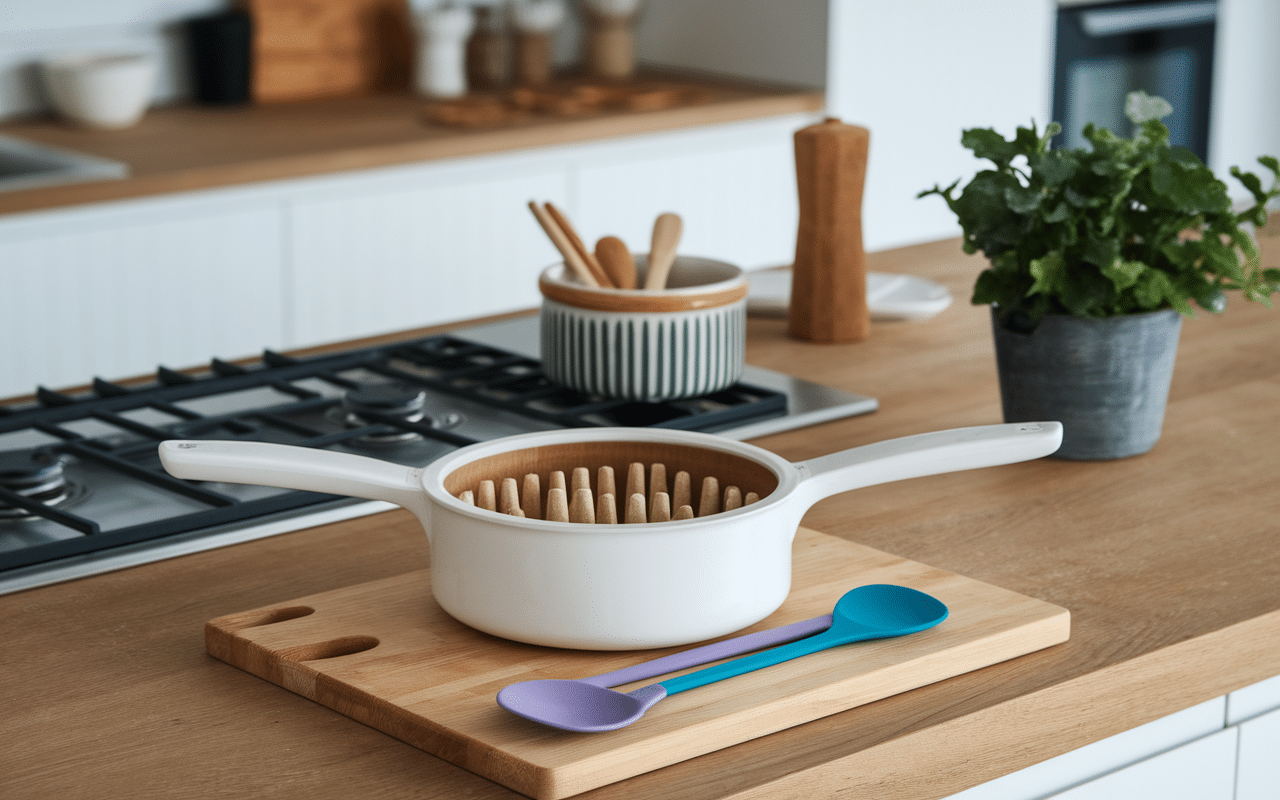 Ustensiles cuisine pour recette chicchew.fr avec gaufrier et spatules