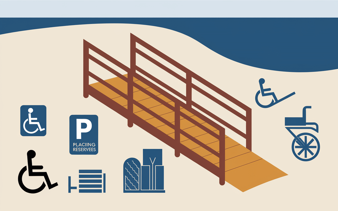 Rampe d'accès et équipements inclusifs plage du Petit Nice