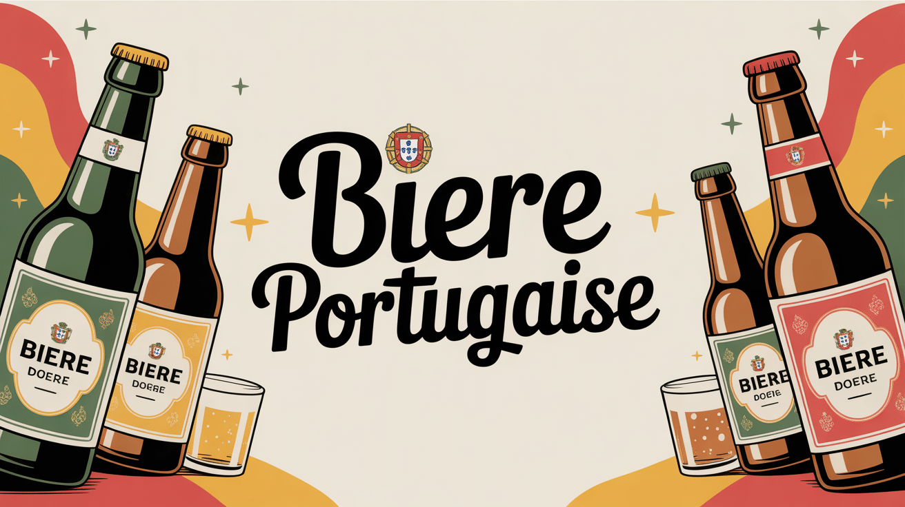 Illustration de bières portugaises avec verres