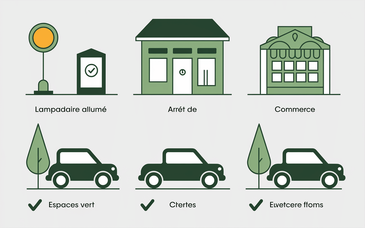 Infographie sur les critères pour un quartier sûr à Martigues