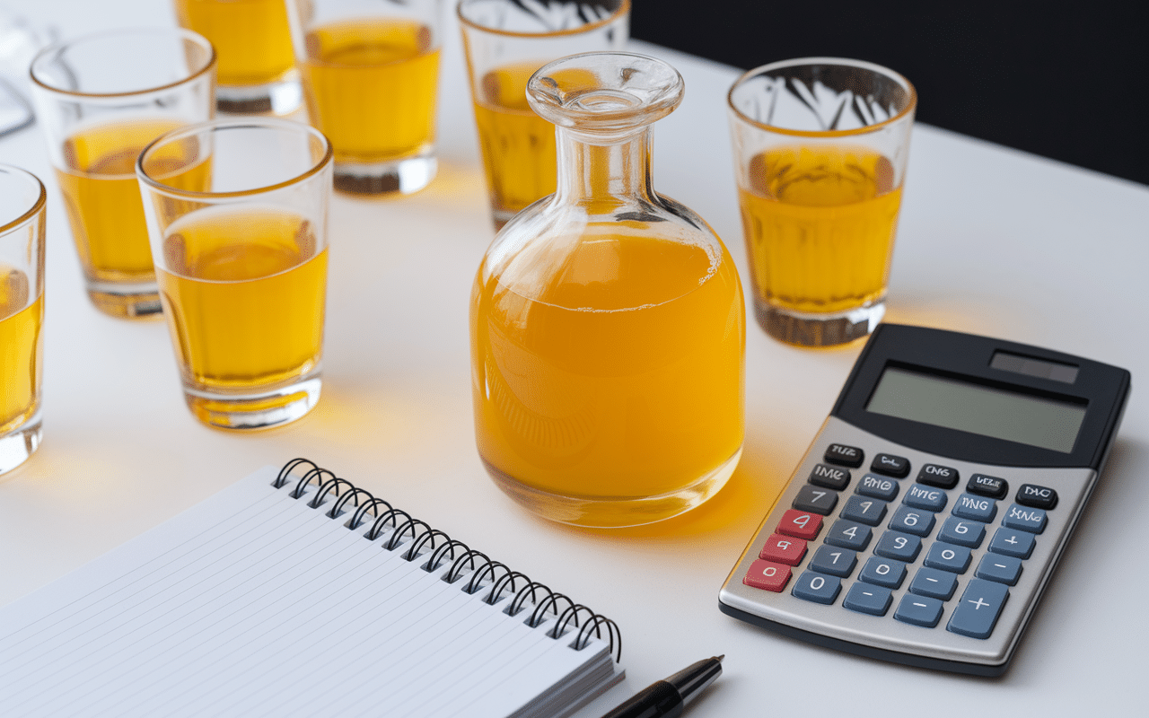 Bouteille et calcul des doses de Ricard