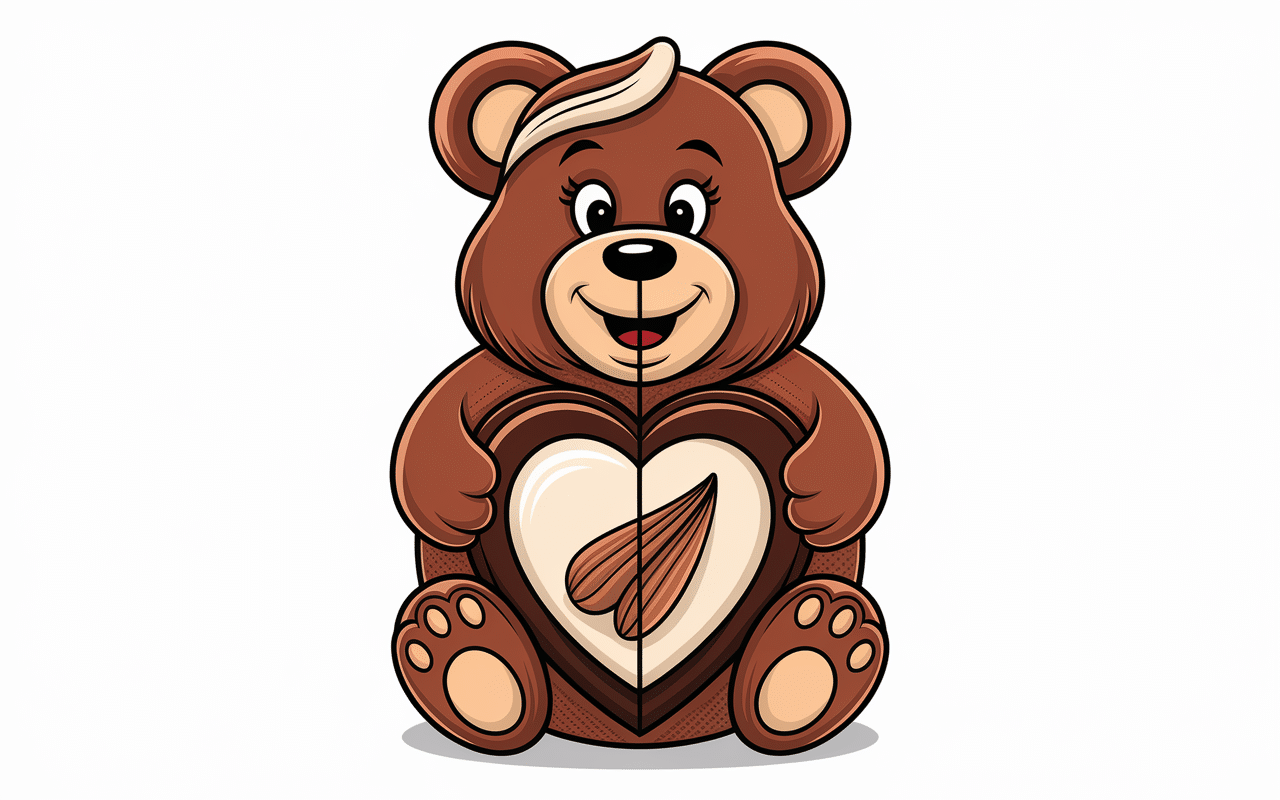 Intérieur d'un ourson à la guimauve