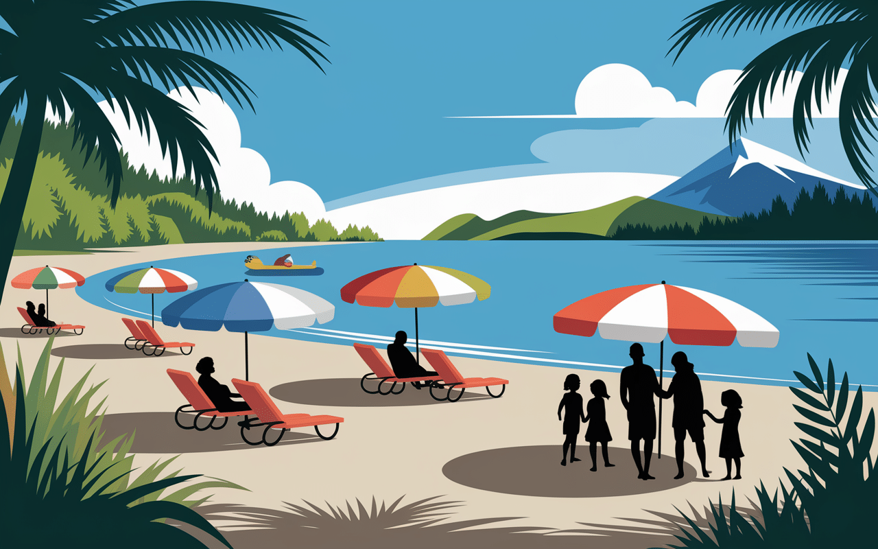 Plage paisible à Brison Saint Innocent avec vue montagne