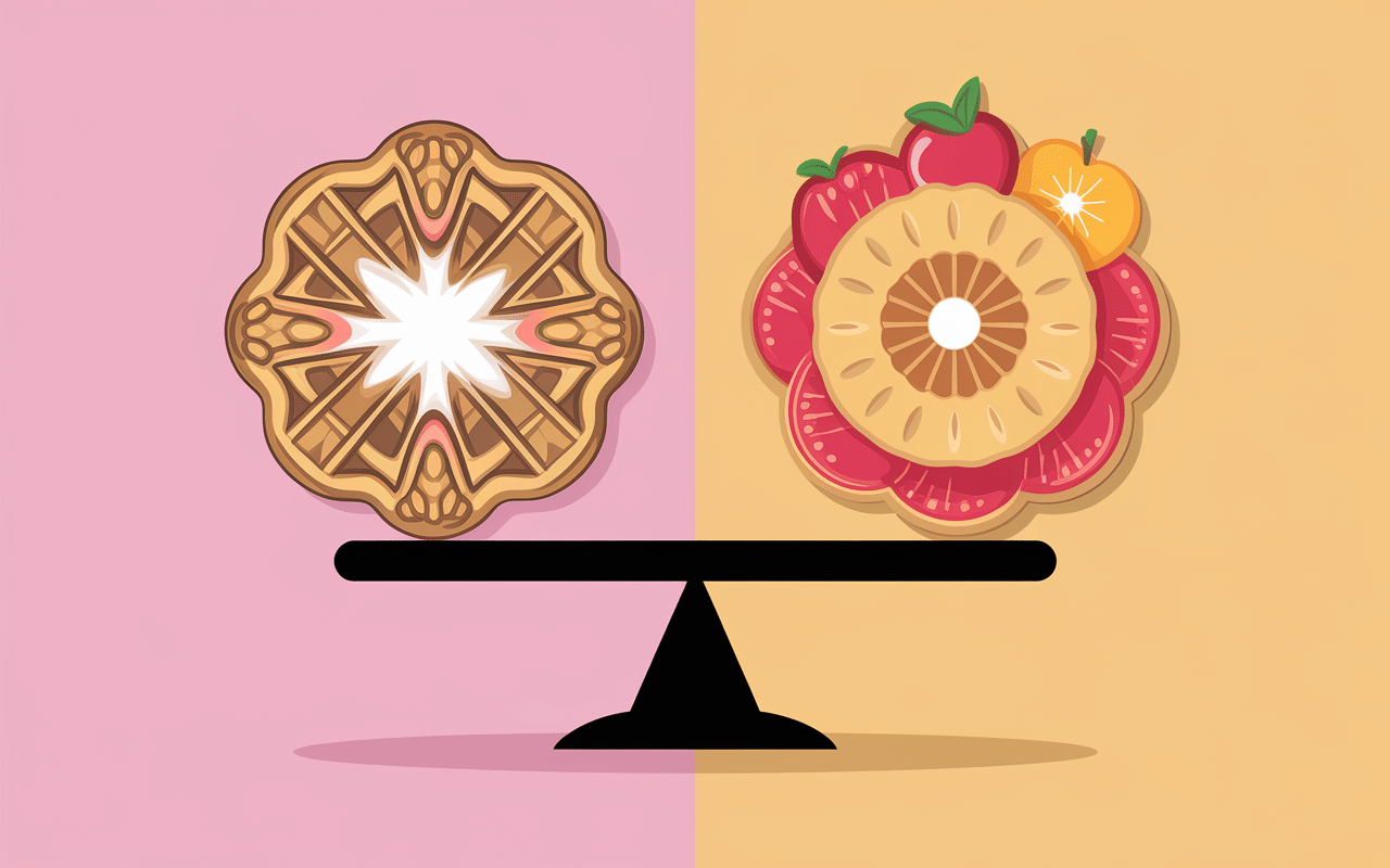 Gaufres sans sucre avec alternatives saines