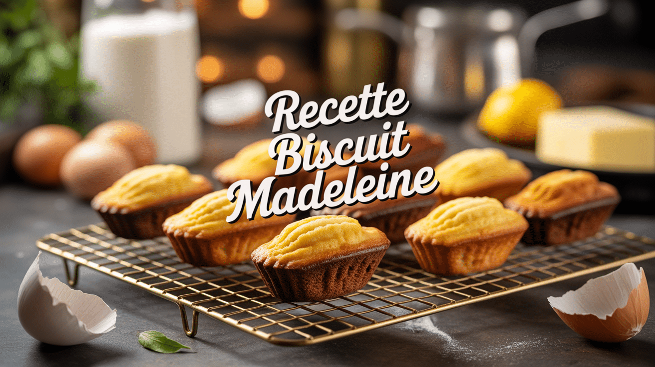 Madeleines dorées avec ingrédients