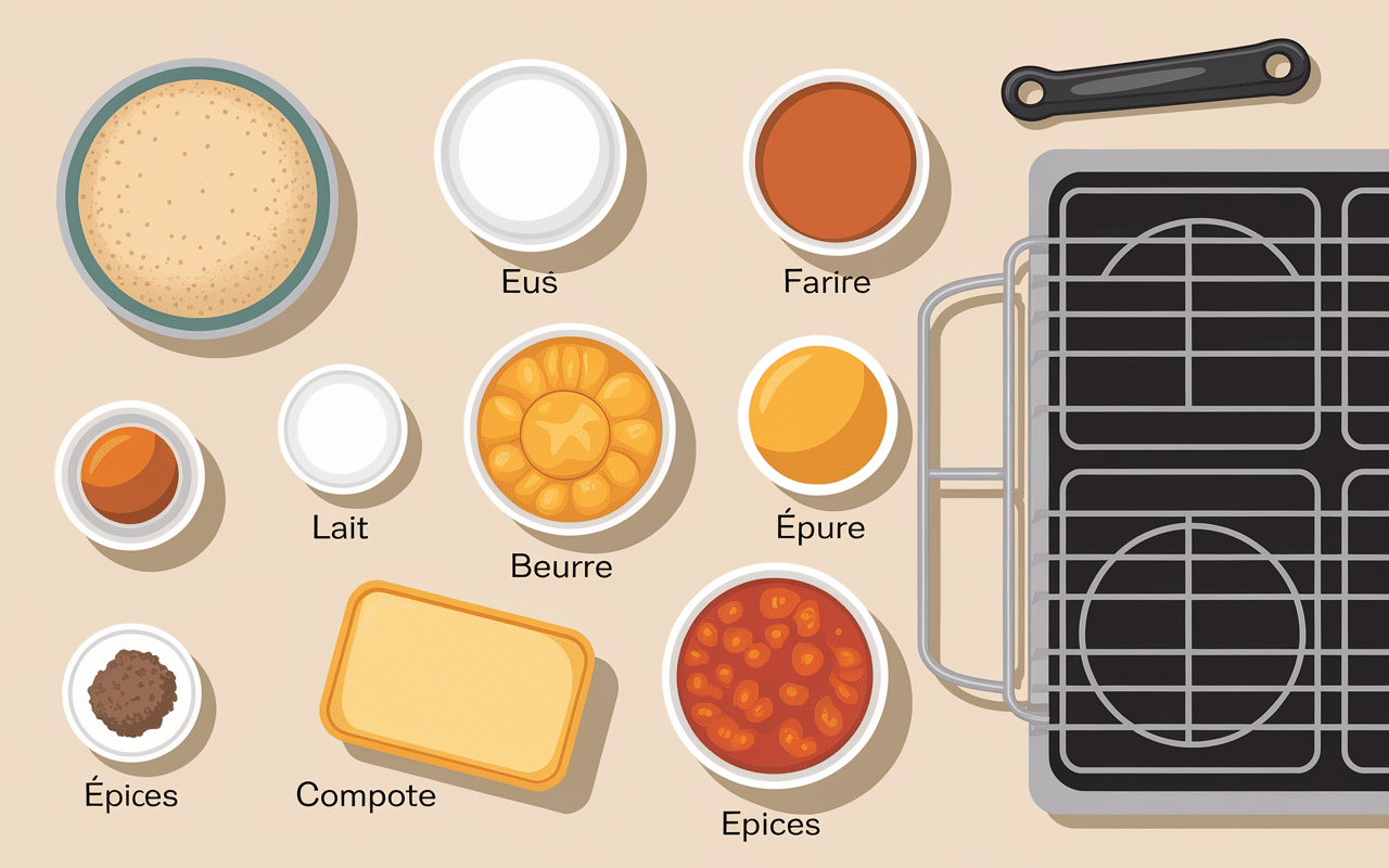 Ingrédients de la gaufre sans sucre sur plan de travail