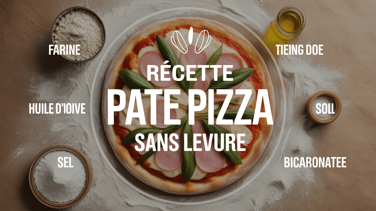 Pizza artisanale sans levure avec ingrédients