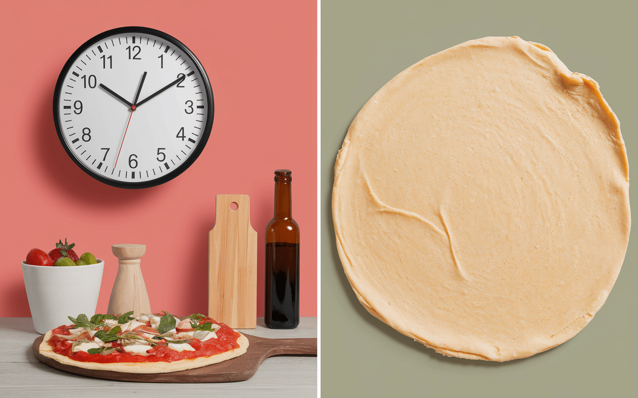 Pâte pizza sans levure rapide avec ustensiles