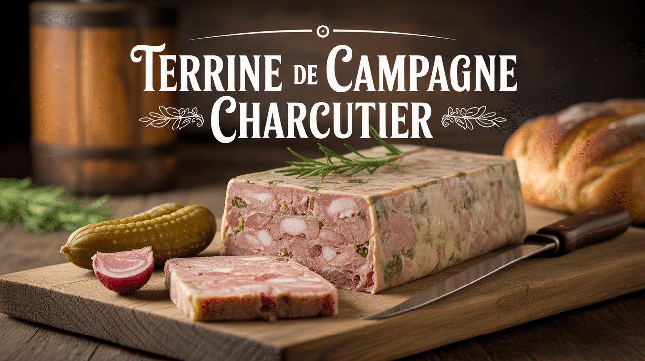 Terrine de campagne avec couteau et pain