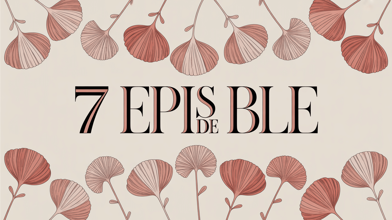 7 épis de blé en éventail doré illustration vintage