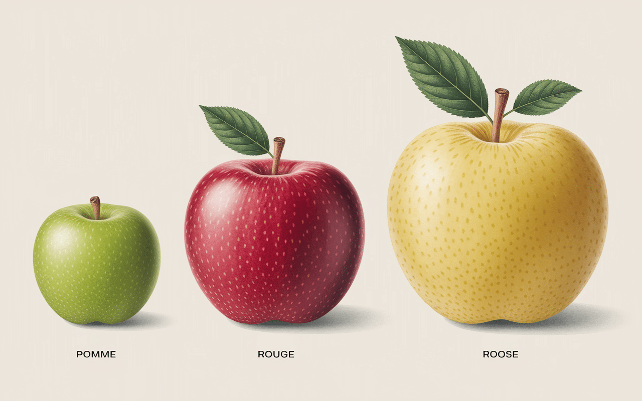 combien pese une pomme taille variété