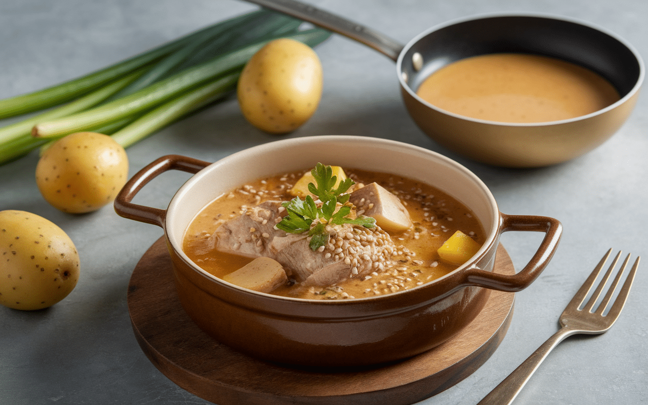 cuisson raie normande et sauce avec garniture