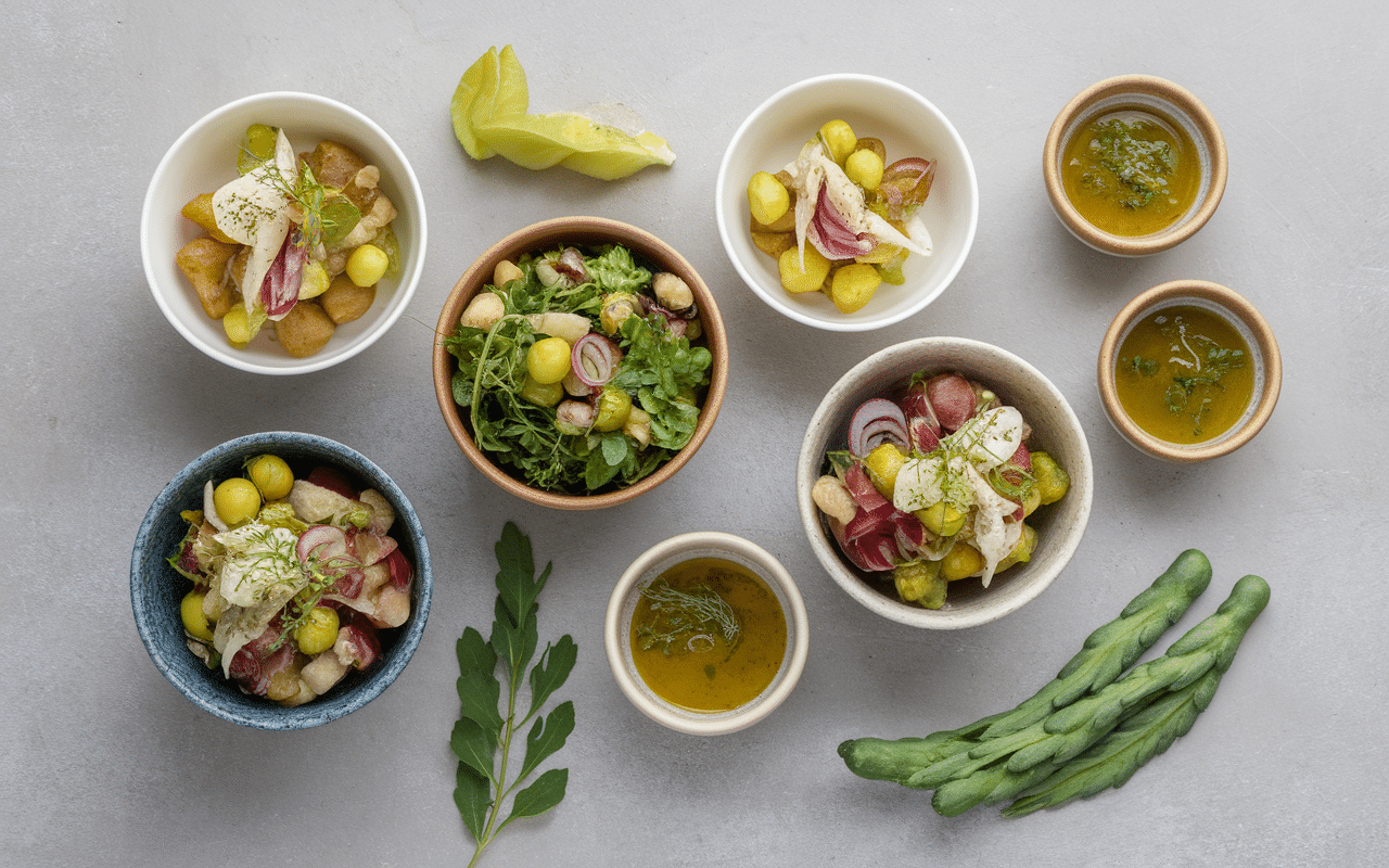 Accompagnements et sauces langue de porc vinaigrette