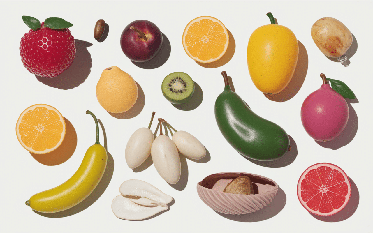 collection de moules trompe l'oeil silicone fruits objets