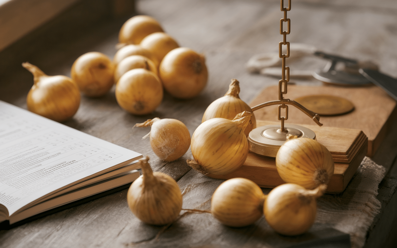 poid 1 oignon balance recette