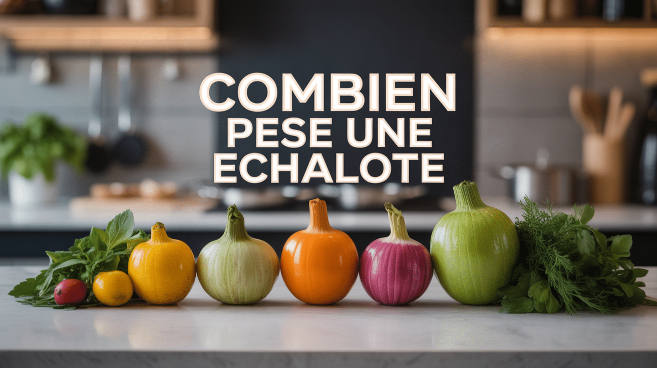 échalotes différentes tailles sur balance, poids échalote