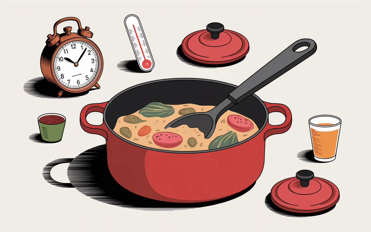 Etapes temps de cuisson chapon en cocotte en fonte