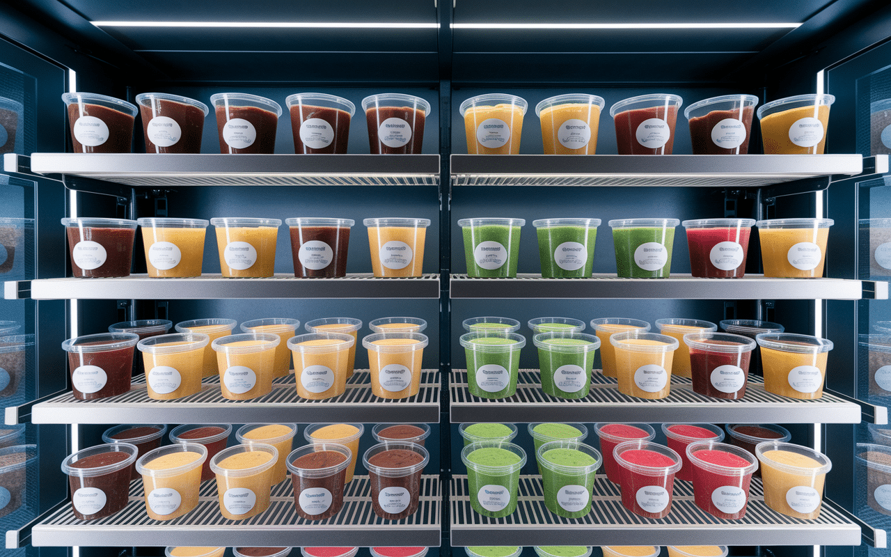 Vitrine de crèmes dessert variées chocolat vanille