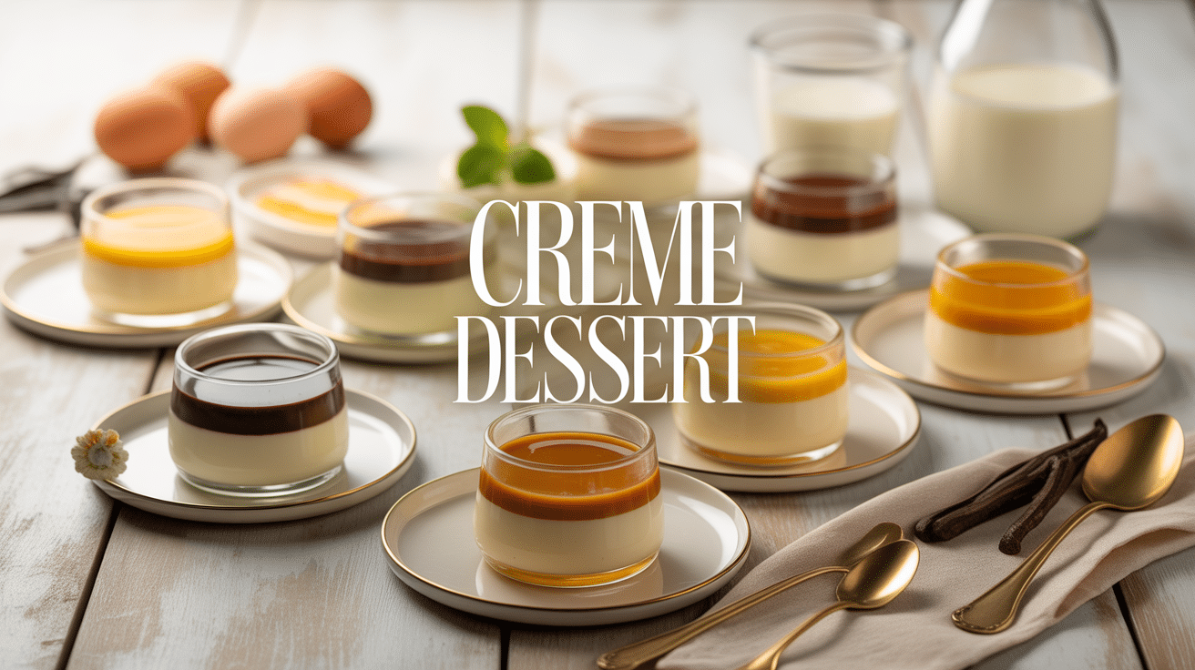 Assortiment de verrines de crème dessert maison