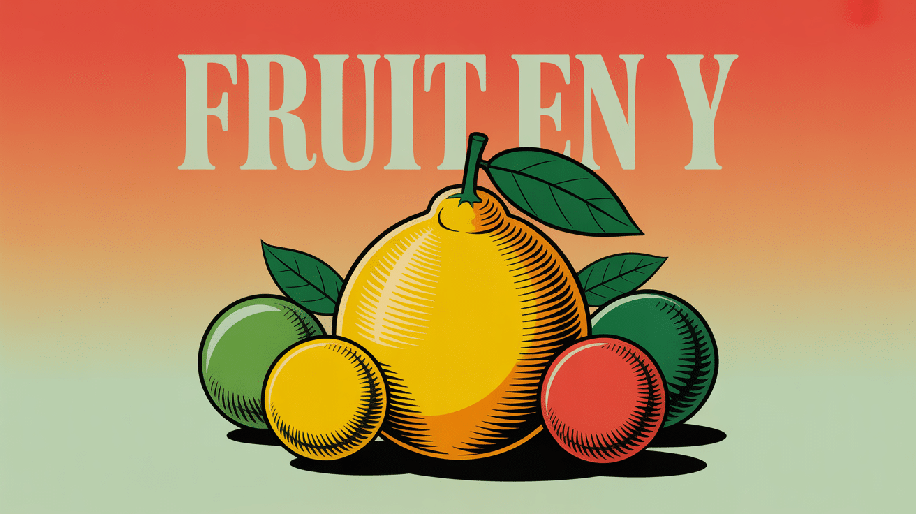 fruit en y yuzu agrume illustration