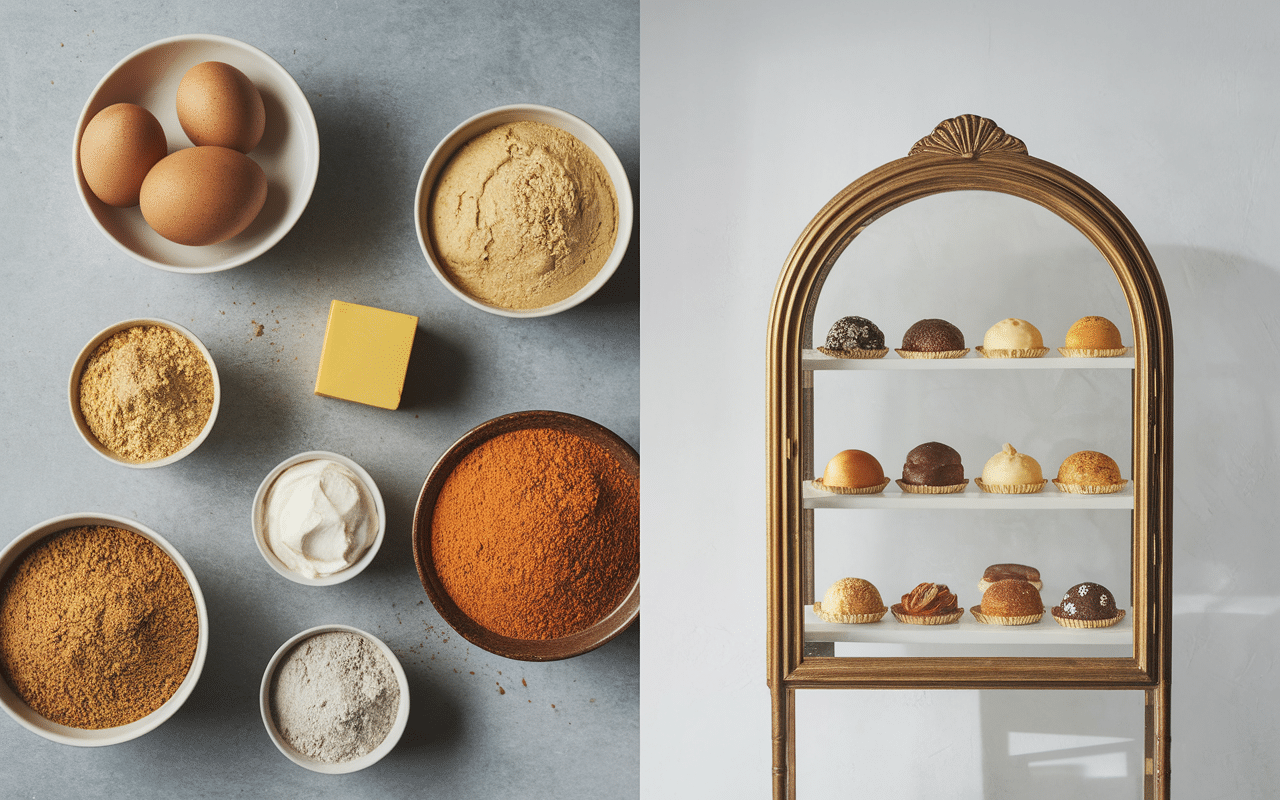 Ingrédients et pâtisseries galette des rois 2025