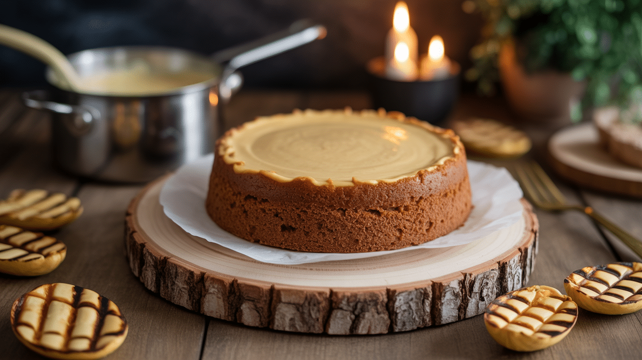 Gateau beurre de cacahuète tranché avec pot et cacahuètes
