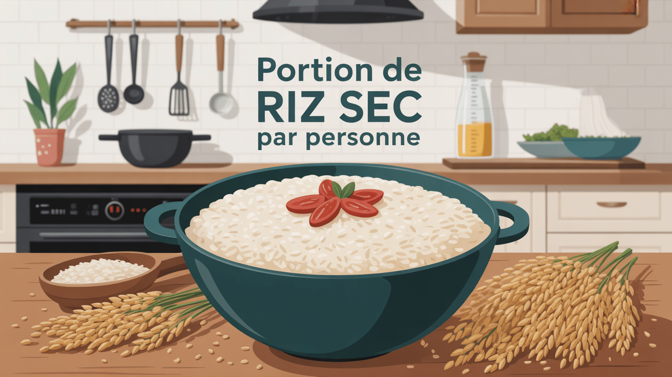 Bol de riz blanc cuit et riz sec pour portion de riz sec par personne