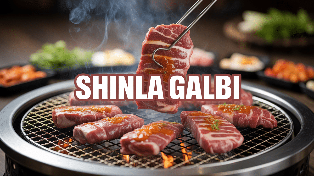 shinla galbi côte de bœuf marinée grillée barbecue