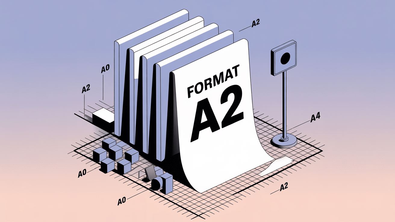 Illustration du a2 size, dimensions et usages