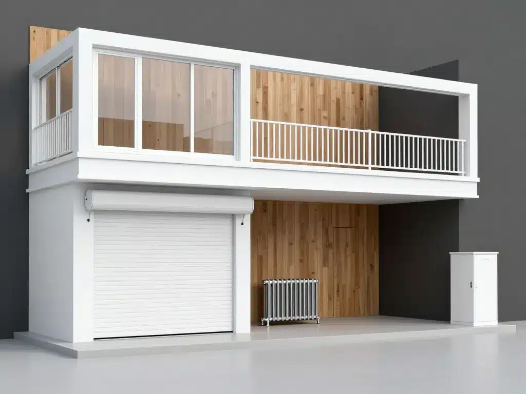 Scène produit montrant fenêtres, porte et radiateur en 9016 ral