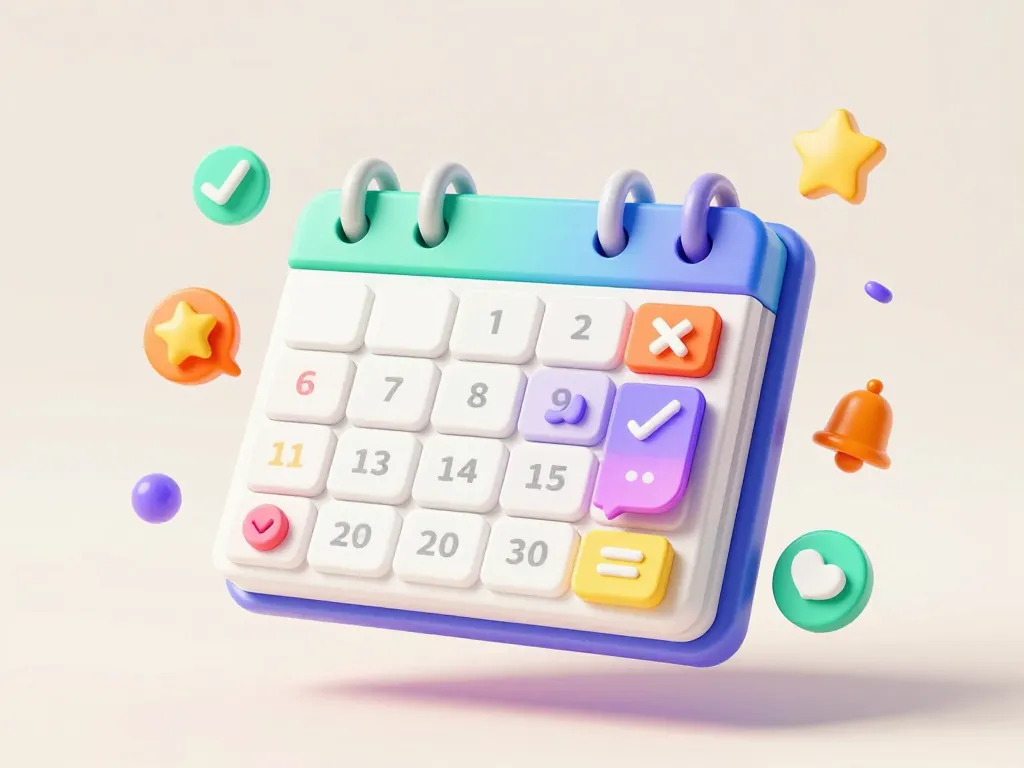 Calendrier mensuel 2025 personnalisé avec tags et codes couleurs