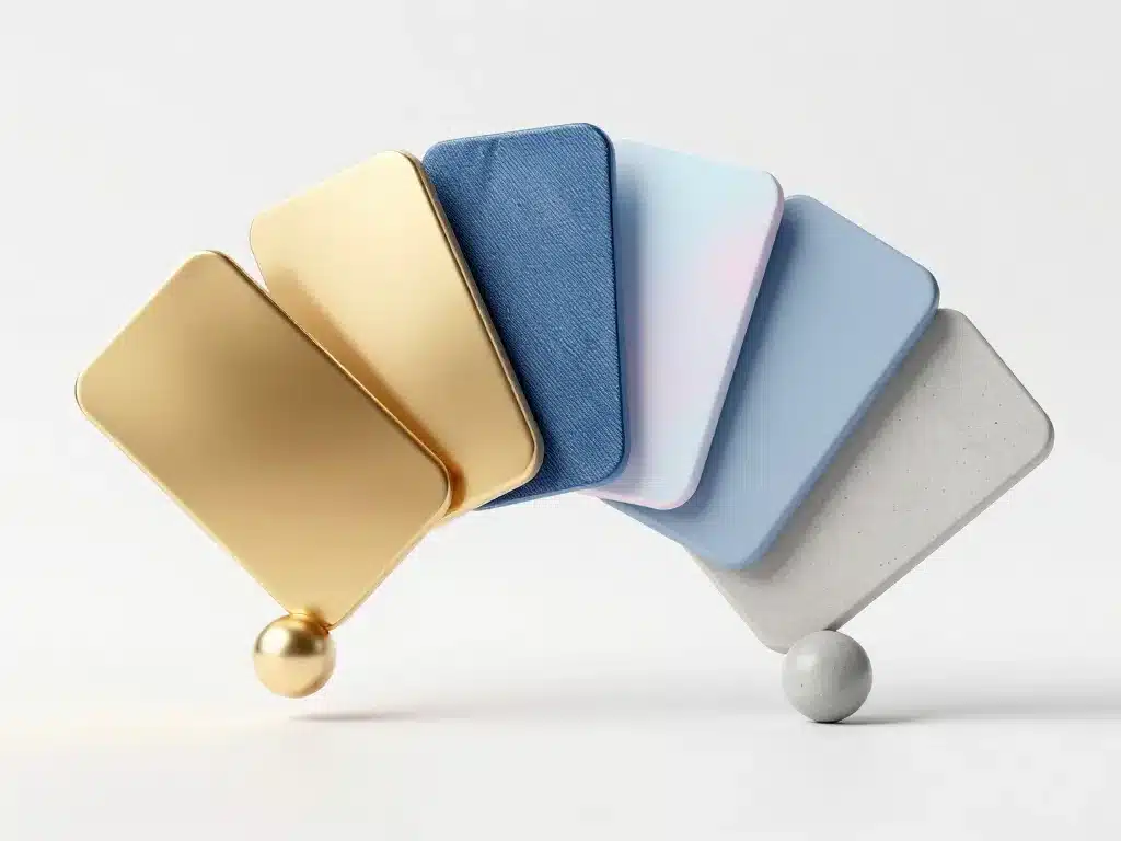 Visuel 3D de pastilles couleur en d doré denim dragée béton