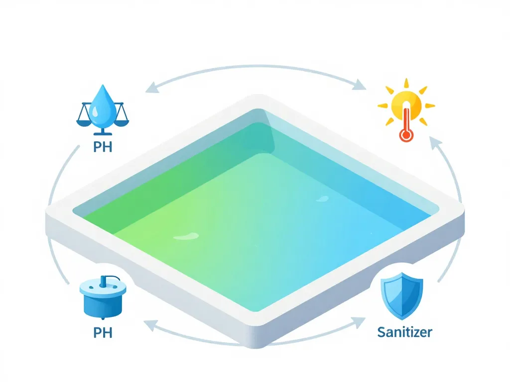 eau de piscine verte remède de grand-mère, schéma causes pH filtration