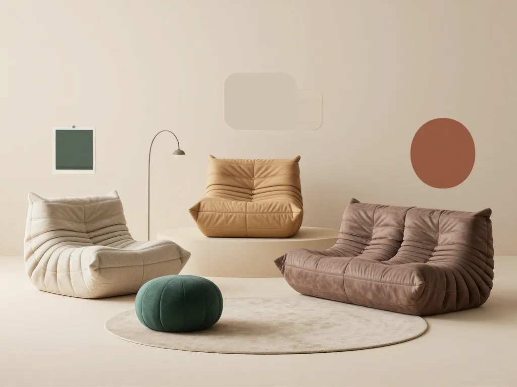 fauteuil togo comparatif tailles tissus cuir velours