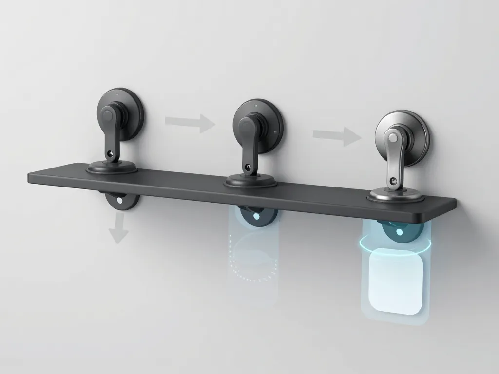 Schema fixation etagere douche ventouse adhesif percage