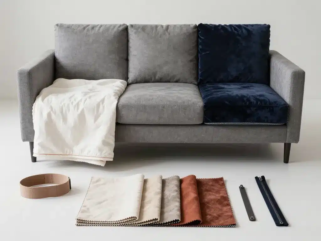 Housse bz 140x190 avec échantillons de tissus et élastiques