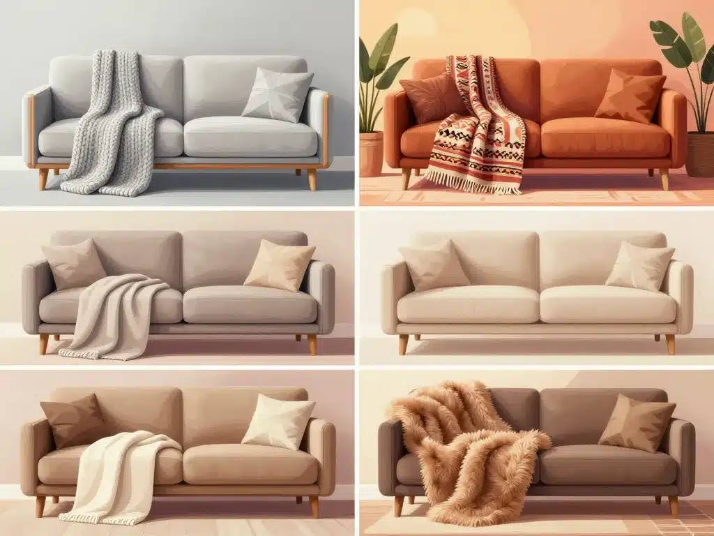 jeté de canapé en 4 styles pour transformer le salon