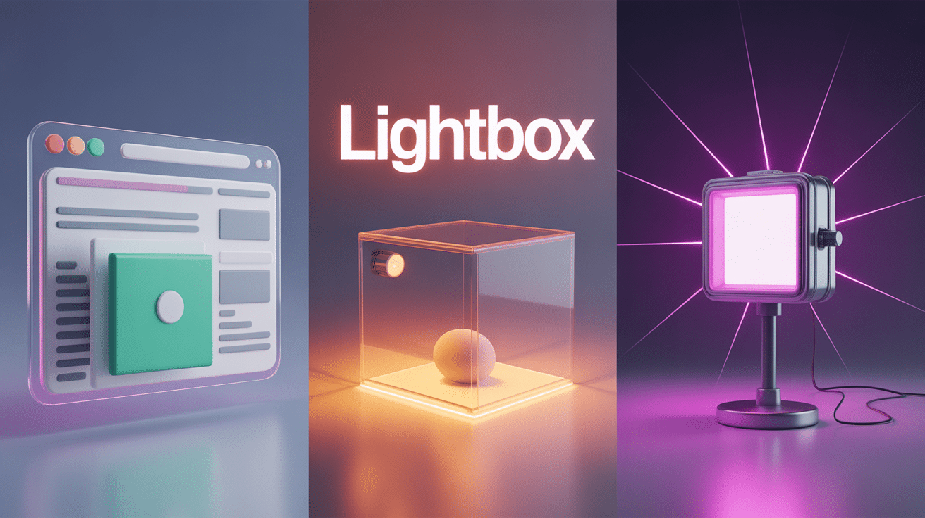lightbox guide web photo publicitaire 3 types