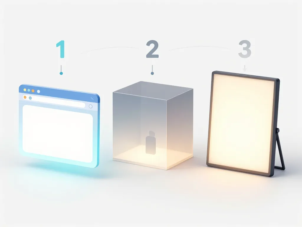 lightbox types web photo publicitaire schéma