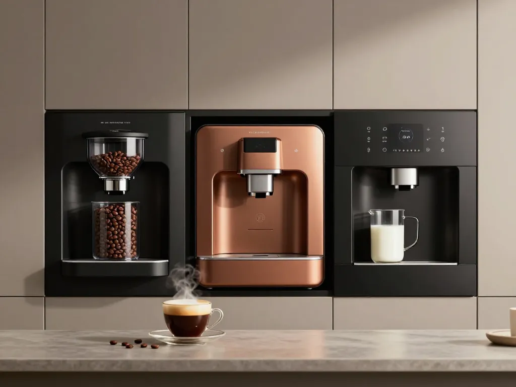 machine a cafe encastrable types grain et capsules