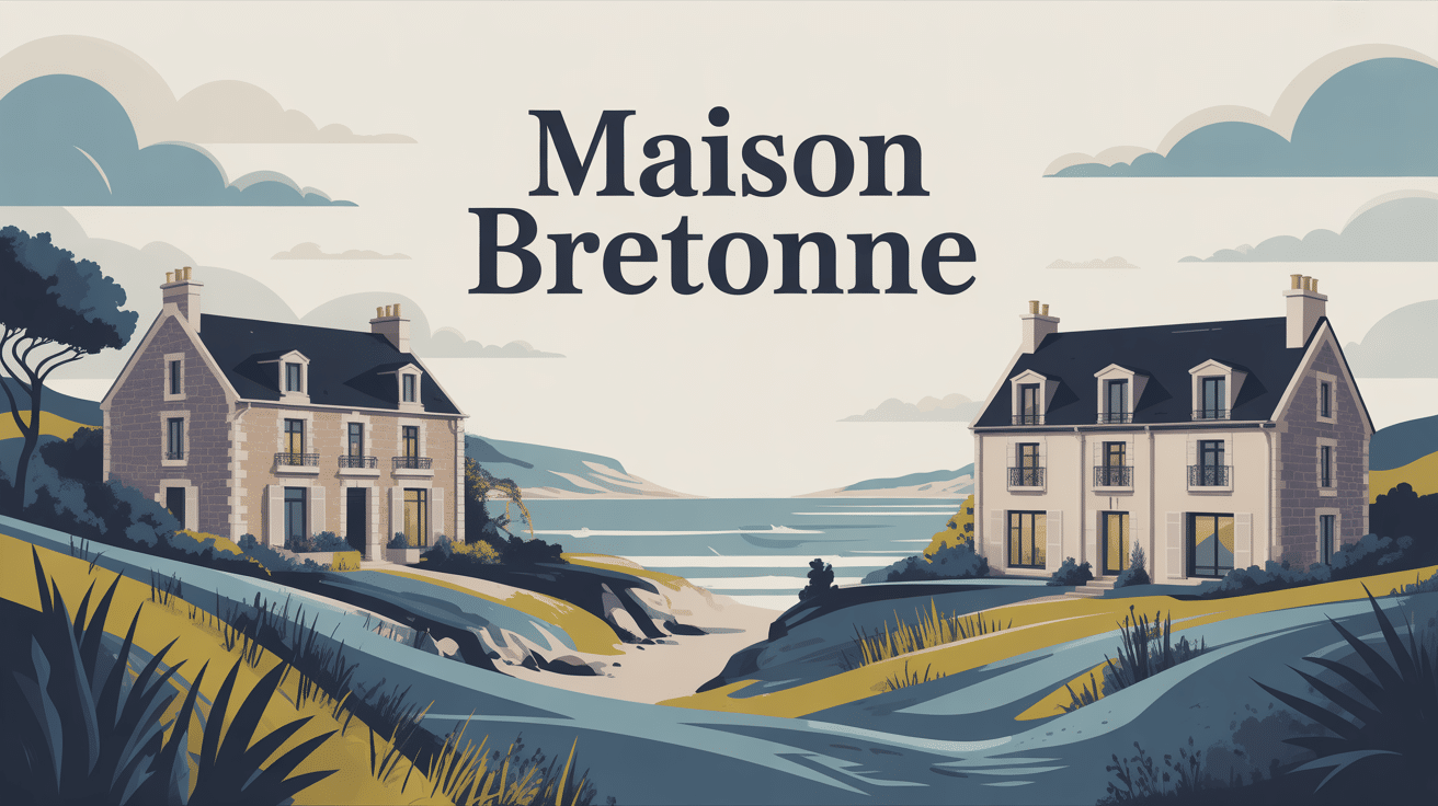 Illustration maison bretonne tradition rénovation et contemporain