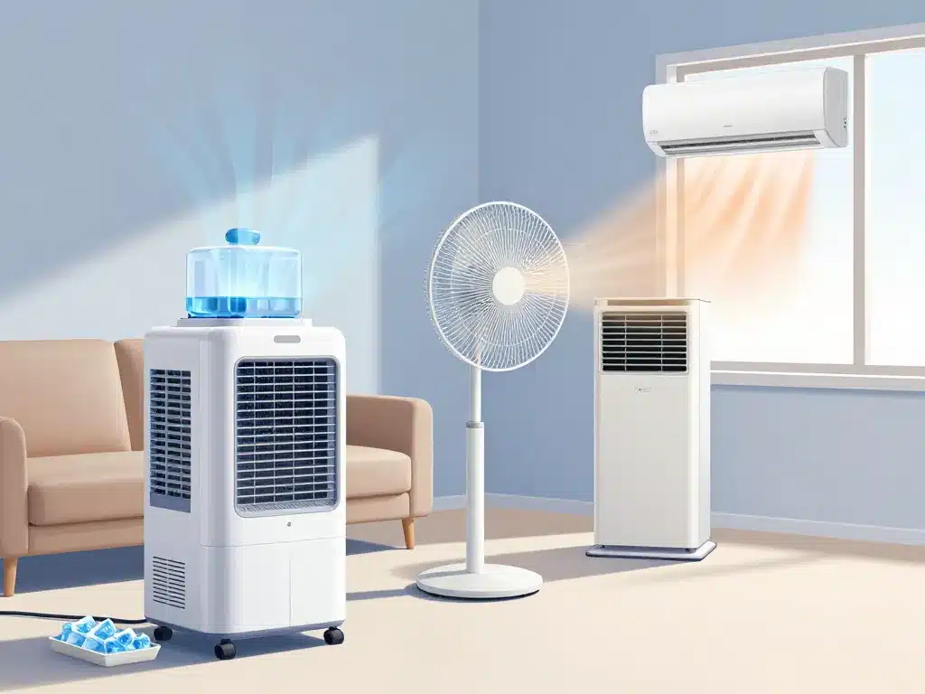 Scène comparant rafraichisseur d'air lidl, ventilateur et climatiseur mobile