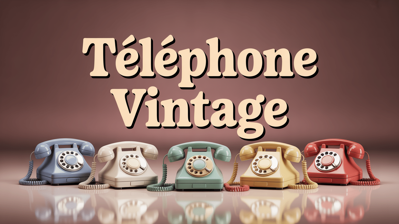 telephone vintage en 3D retro chic sur piédestal