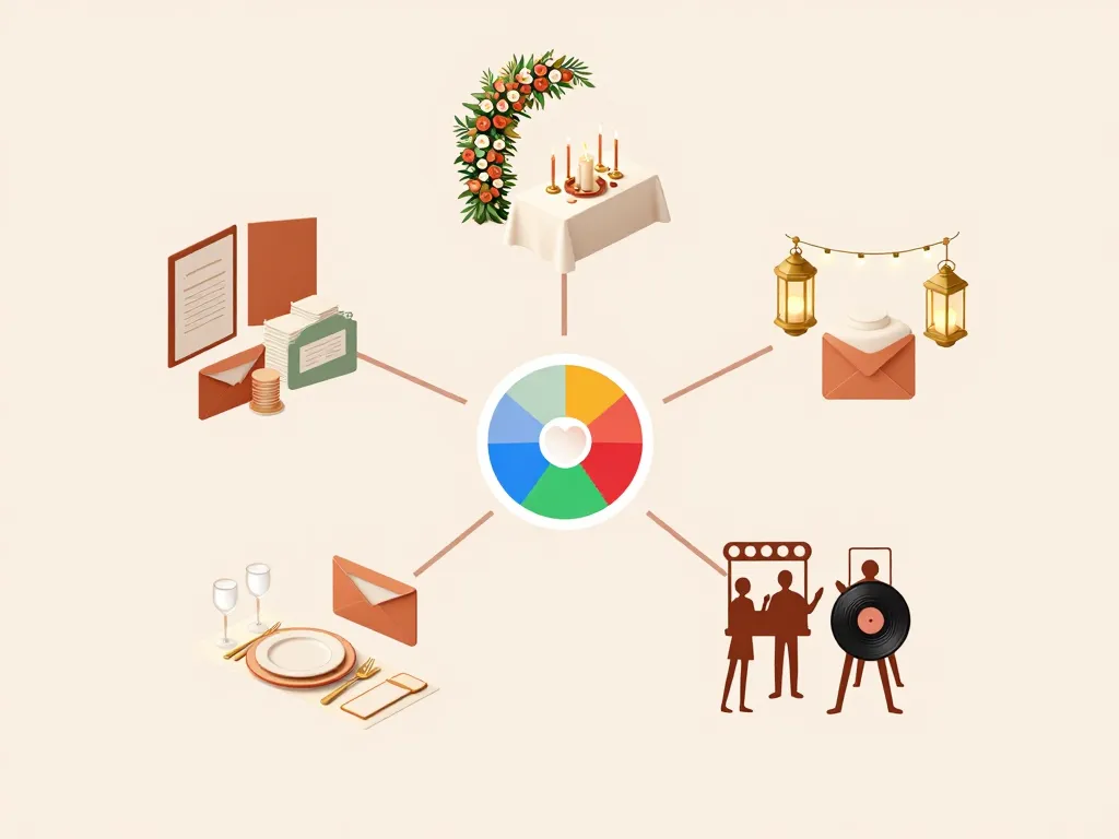 Schéma des déclinaisons thème pour le mariage