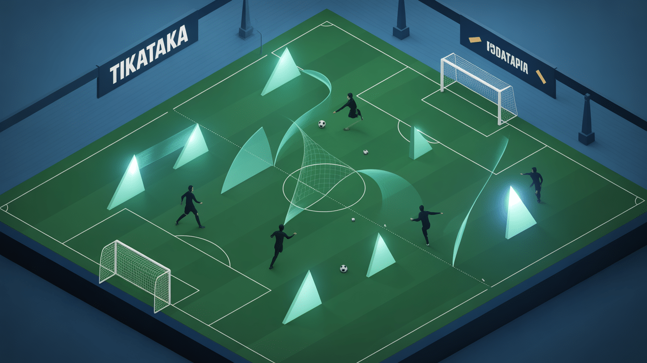 Illustration tikataka jeu de possession et triangles de passes